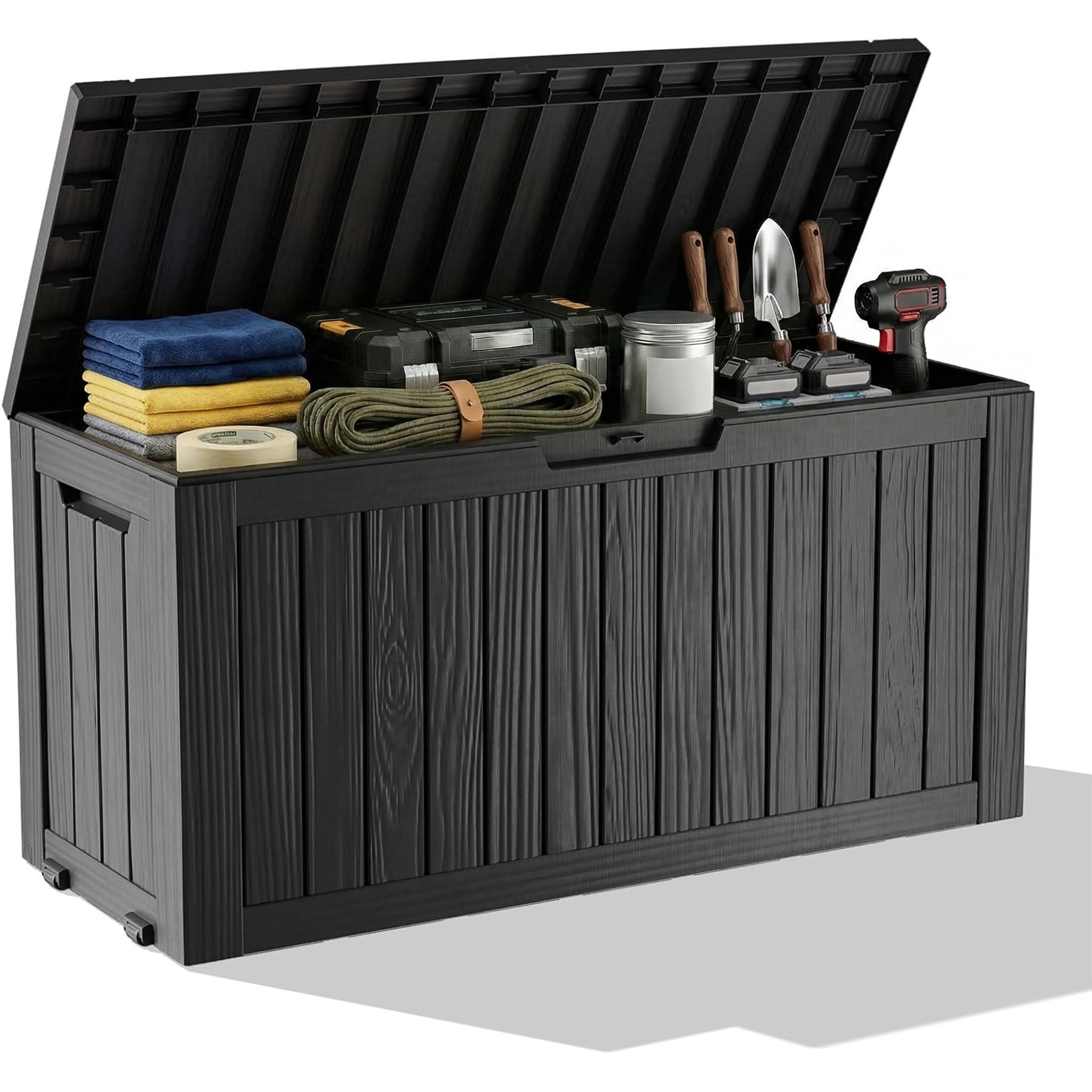 Outdoor Furniture Wood - Caja de Almacenamiento Exterior Impermeable de